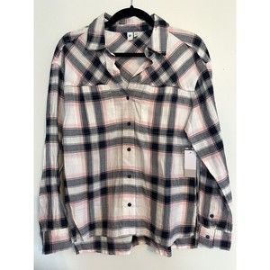 NWT BP Pink and Blue Plaid Button Down Shirt Sz XXS